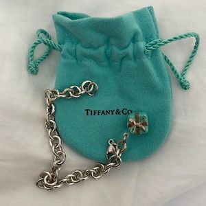 Tiffany Blue Box Charm with Silver Clasp Charm Bracelet